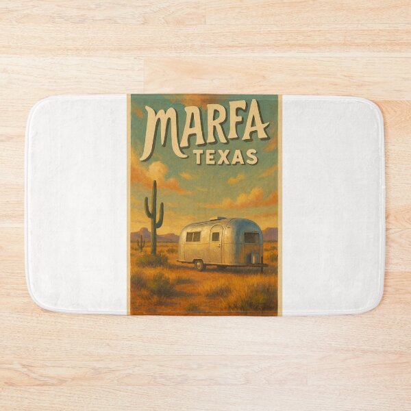 Item preview, Marfa Texas Desert Landscape with Classic Silver Airstream and Cactus designed and sold by Places On Earth.