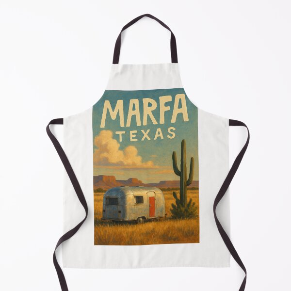 Item preview, Marfa Texas Open Desert Field with Airstream, Saguaro, and Distant Buttes designed and sold by Places On Earth.