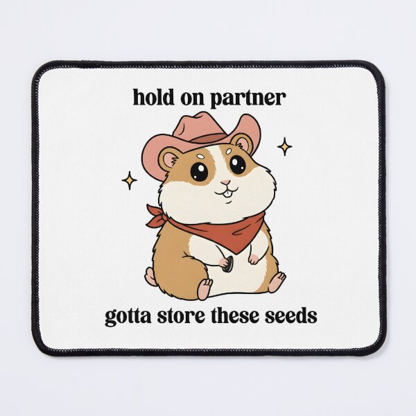 Item preview, Hold On Partner Gotta Store These Seeds Funny Hamster Sticker designed and sold by Senkov.