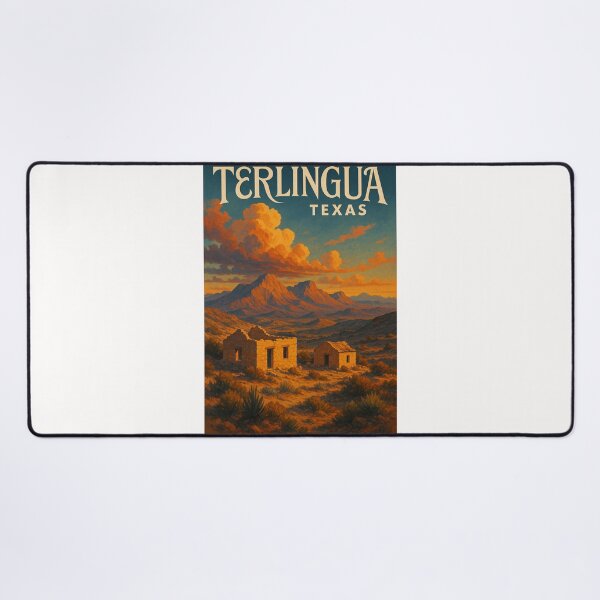 Item preview, Terlingua Texas Desert Ghost Town with Mountains and Evening Clouds designed and sold by Places On Earth.