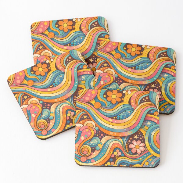 Item preview, Groovy Retro Swirls Floral Cosmic Harmony designed and sold by ArtComixHaven.