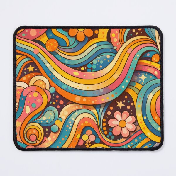 Item preview, Groovy Retro Swirls Floral Cosmic Harmony designed and sold by ArtComixHaven.