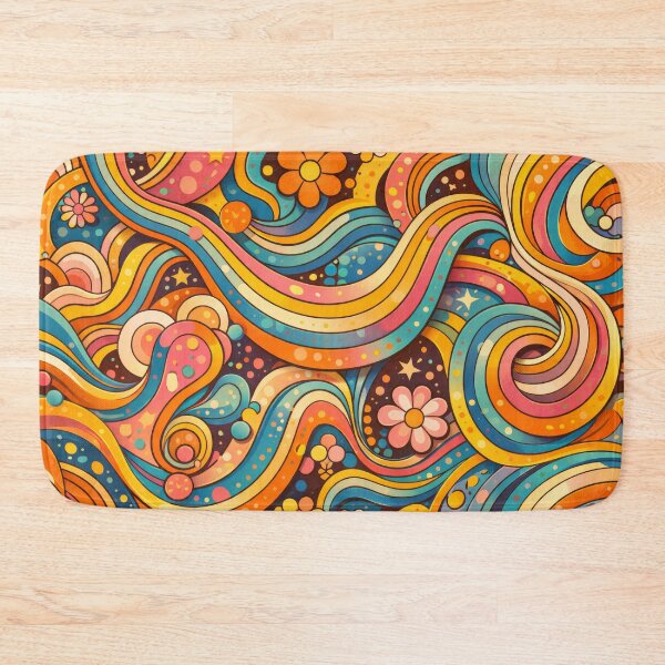 Item preview, Groovy Retro Swirls Floral Cosmic Harmony designed and sold by ArtComixHaven.