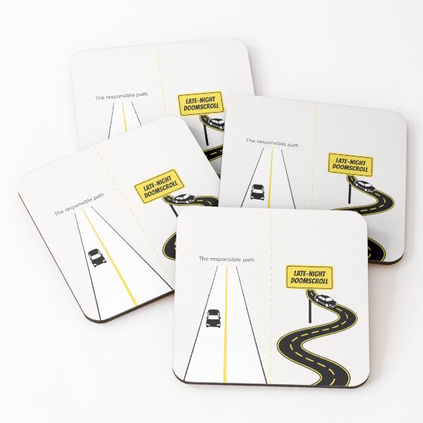 Item preview, Late-Night Doomscroll Exit – The Responsible Path Swerve designed and sold by PixelQ.