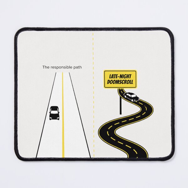 Item preview, Late-Night Doomscroll Exit – The Responsible Path Swerve designed and sold by PixelQ.