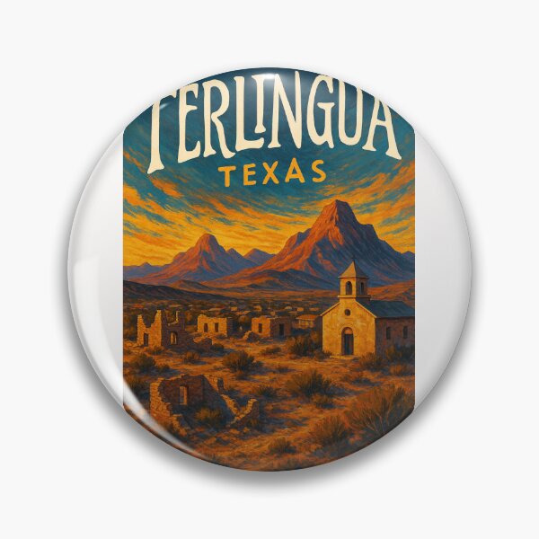 Item preview, Terlingua Texas Ghost Town with Ruins and Chisos Mountains at Dusk designed and sold by Places On Earth.