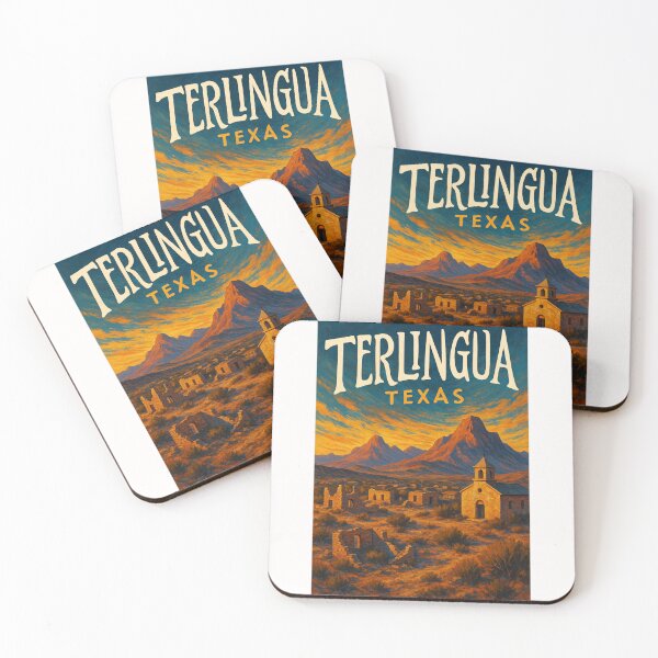 Item preview, Terlingua Texas Ghost Town with Ruins and Chisos Mountains at Dusk designed and sold by Places On Earth.