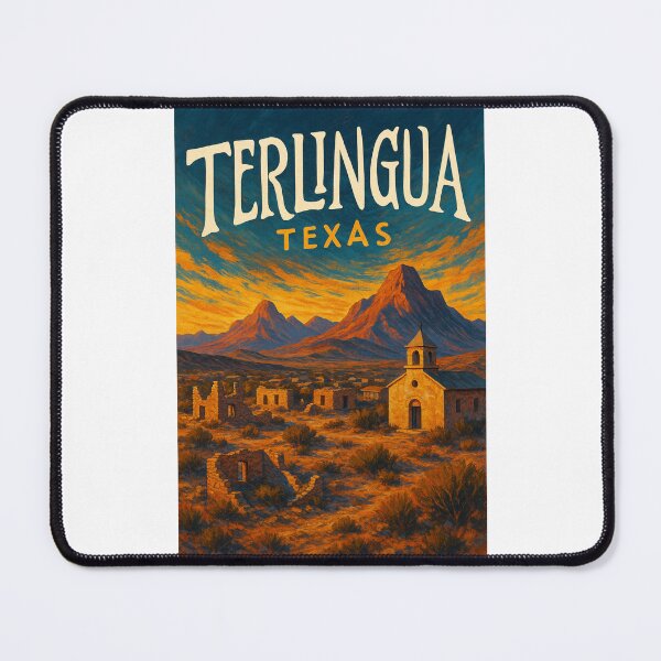 Item preview, Terlingua Texas Ghost Town with Ruins and Chisos Mountains at Dusk designed and sold by Places On Earth.