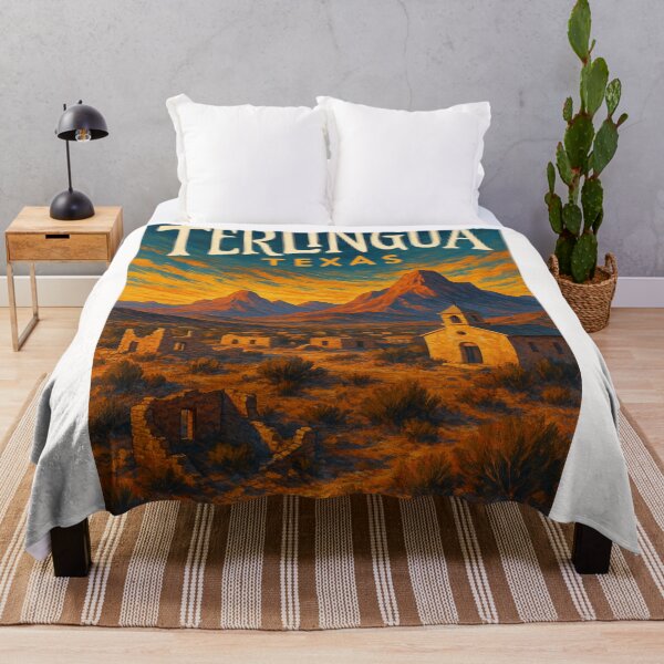 Item preview, Terlingua Texas Ghost Town with Ruins and Chisos Mountains at Dusk designed and sold by Places On Earth.