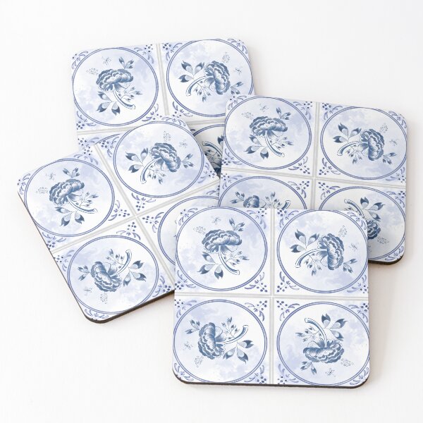 Item preview, Delft Blue Floral Tile Pattern designed and sold by Ekalininart.