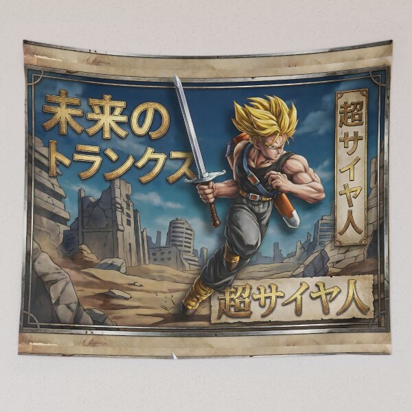 Item preview, Future Warrior Sword Fighter • Golden-Haired Anime Hero Art designed and sold by Artistic canvas store.