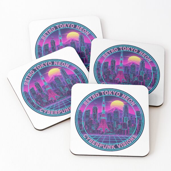 Item preview, Retro Neon Tokyo Skyline – Vaporwave Edition designed and sold by Tily360.