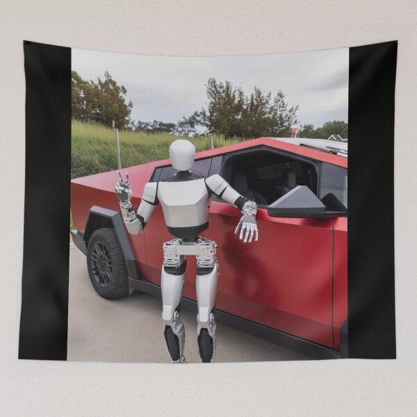 Item preview, tesla humanoid robot art designed and sold by TEEJAMBOREE.