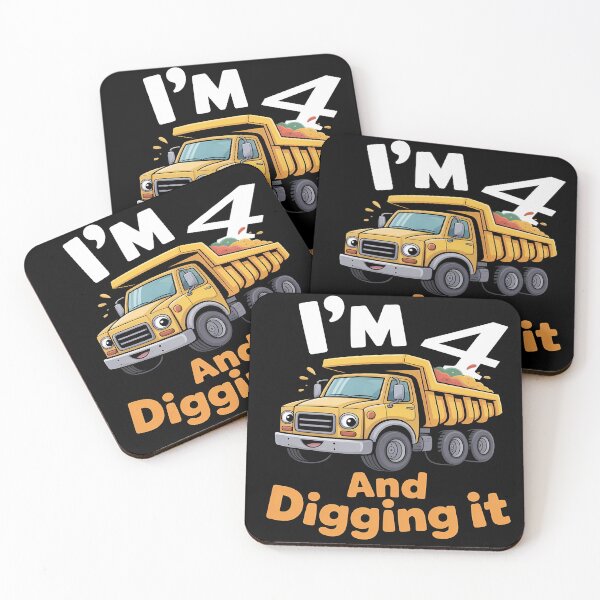 Item preview, Im 4 And Digging It 4th Birthday Dump Truck Construction Birthday Boy designed and sold by sky11PP.