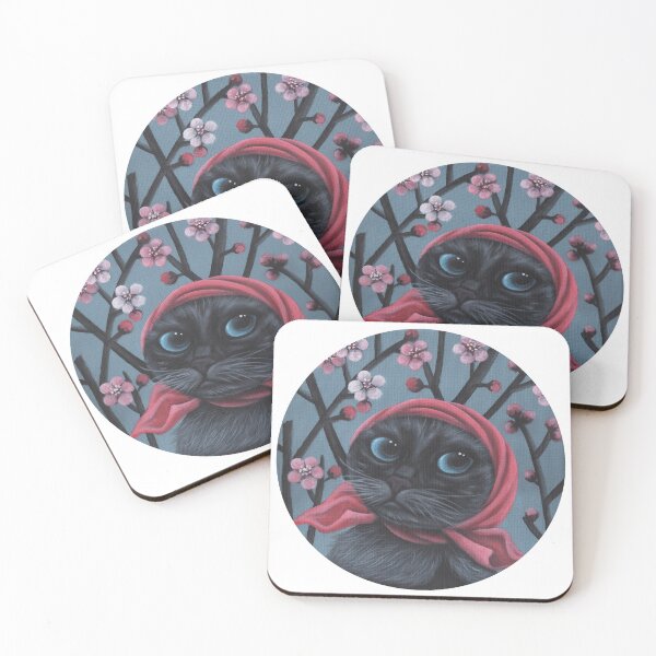 Item preview, A black cat enjoying the flowers. designed and sold by EmilyDouArt.