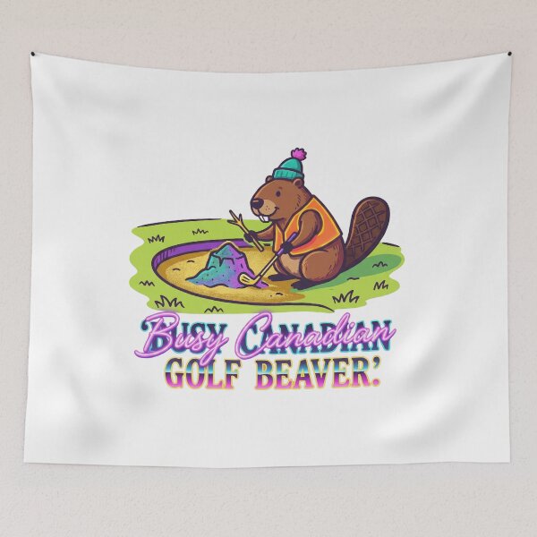 Item preview, Busy Canadian Golf Beaver Funny Cartoon Mascot for Golf Lover designed and sold by chattsuede.