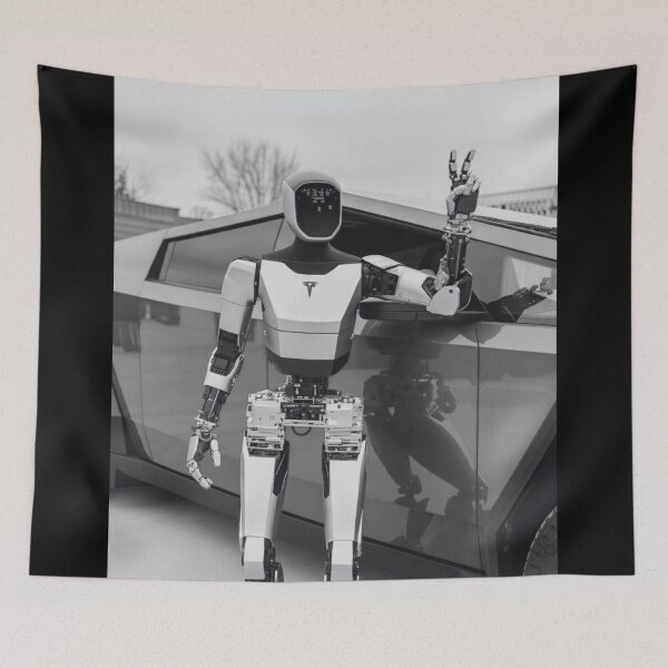 Item preview, tesla humanoid robot art designed and sold by TEEJAMBOREE.