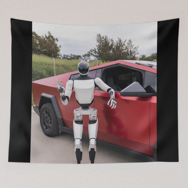 Item preview, tesla humanoid robot art designed and sold by TEEJAMBOREE.