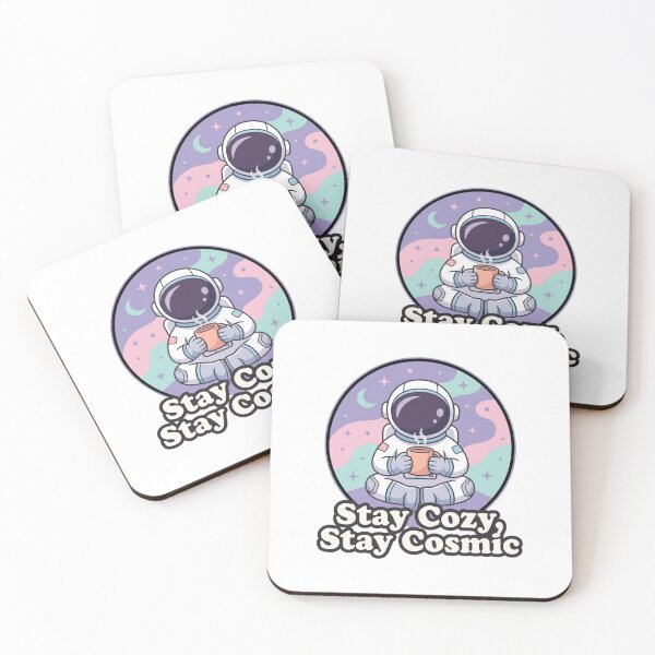 Item preview, Stay Cozy Stay Cosmic Cute Cartoon Mascot for Space Lover designed and sold by chattsuede.