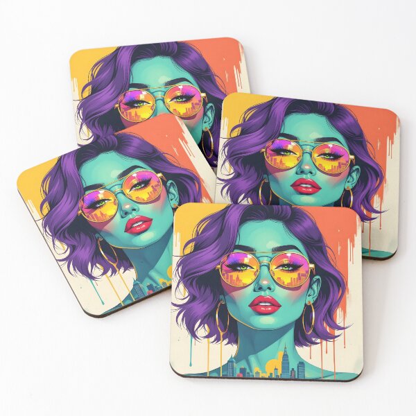 Artikelvorschau, Pop Art Woman with City Reflection | Vibrant Modern Portrait entworfen und verkauft von MagicalArch.