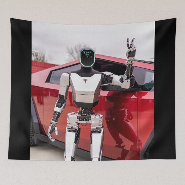Item preview, tesla humanoid robot art designed and sold by TEEJAMBOREE.