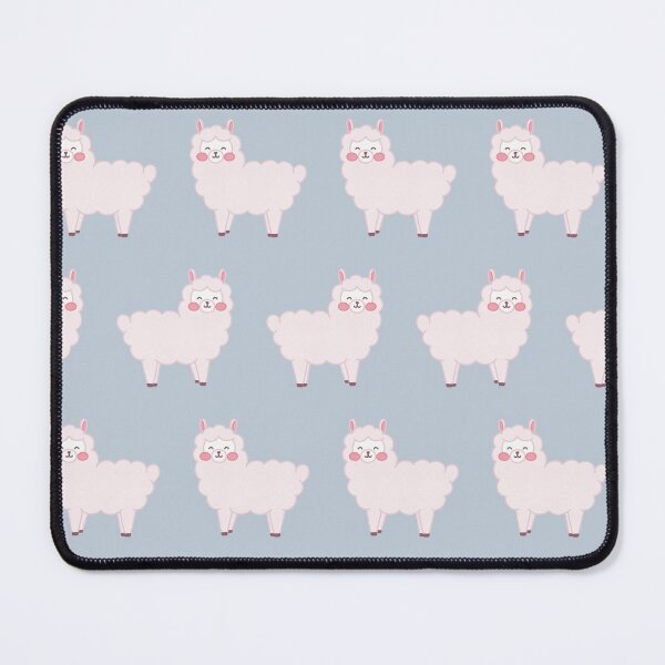 Item preview, cute white and blue alpaca kawaii llama pattern designed and sold by winterpumpkin.