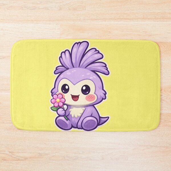 Item preview, Wobblet Holding a Flower – Cute Purple Character Sticker designed and sold by TroyTheTerrific.