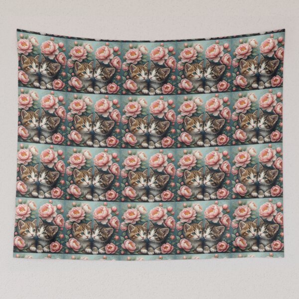 Item preview, A couple of cute kittens among the peonies. designed and sold by Natalia-Vlad.