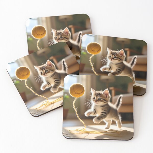 Item preview, A kitten playing with a ball of yarn designed and sold by Nomad-Maynard.