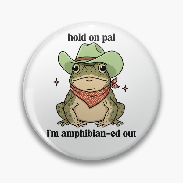 Item preview, Hold On Pal – Funny Frog Cowboy Pun designed and sold by Senkov.