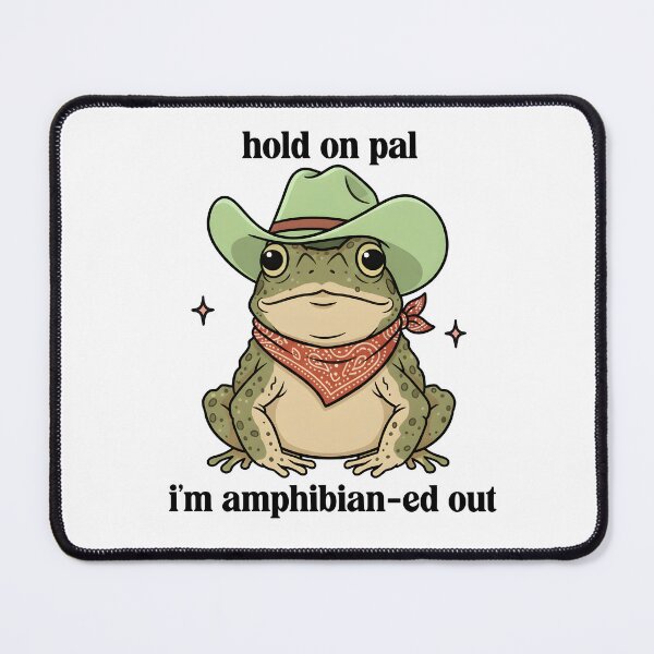 Item preview, Hold On Pal – Funny Frog Cowboy Pun designed and sold by Senkov.
