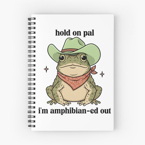 Item preview, Hold On Pal – Funny Frog Cowboy Pun designed and sold by Senkov.