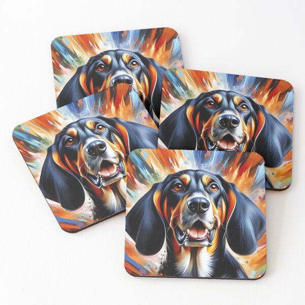 Item preview, Coonhound Black and Tan Dog Portrait Acrylic Art Print Pet Portrait Gifts for Dog Lovers designed and sold by Puppy Puzzles Plus.