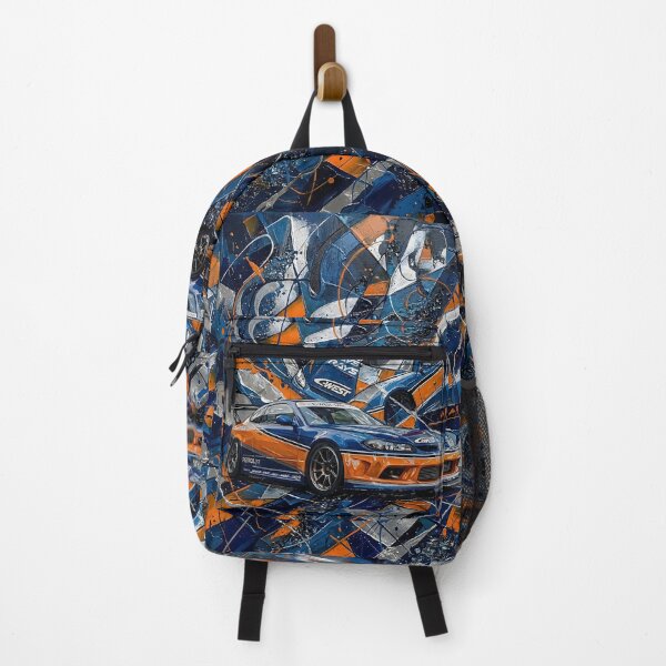 Item preview, Silvia Abstract Drift Machine – Blue & Orange Racing Car Art designed and sold by Artistic canvas store.