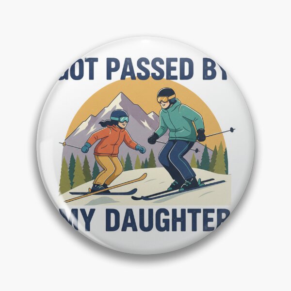 Item preview, Skiing Daughter Outpaces Dad - Funny Ski Family Gift designed and sold by Merchifyme2000.