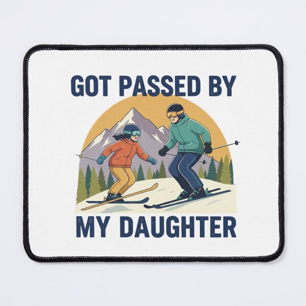 Item preview, Skiing Daughter Outpaces Dad - Funny Ski Family Gift designed and sold by Merchifyme2000.