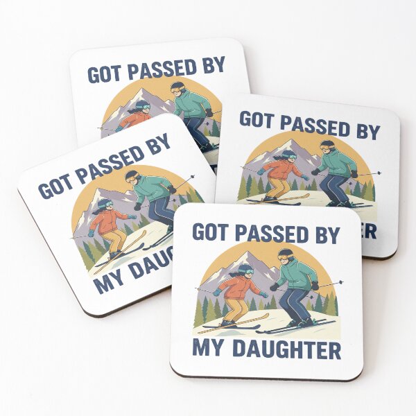 Item preview, Skiing Daughter Outpaces Dad - Funny Ski Family Gift designed and sold by Merchifyme2000.