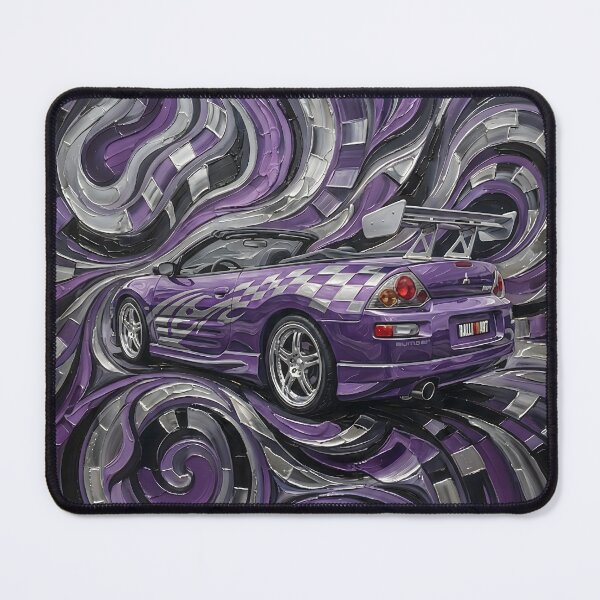 Item preview, High-Energy Roman Purple Sports Car Swirl Oil Painting designed and sold by Artistic canvas store.