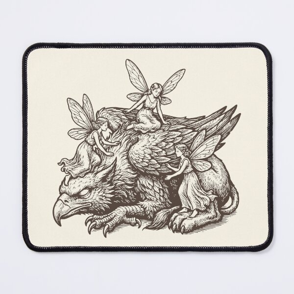 Item preview, Griffin & Fairies Mythical Creature Retro Fantasy designed and sold by Y-Vibes.