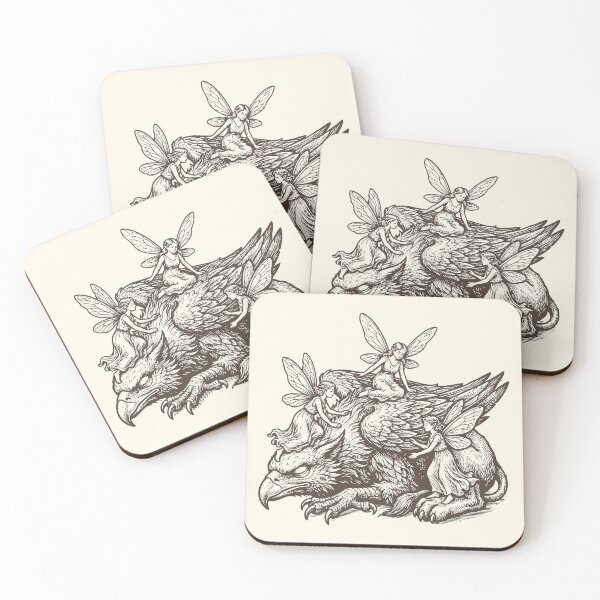 Item preview, Griffin & Fairies Mythical Creature Retro Fantasy designed and sold by Y-Vibes.