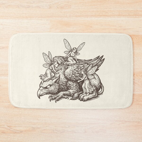 Item preview, Griffin & Fairies Mythical Creature Retro Fantasy designed and sold by Y-Vibes.