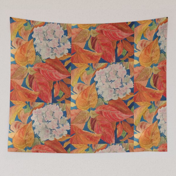 Item preview, Pink hydrangea in autumn watercolour  designed and sold by esvb.