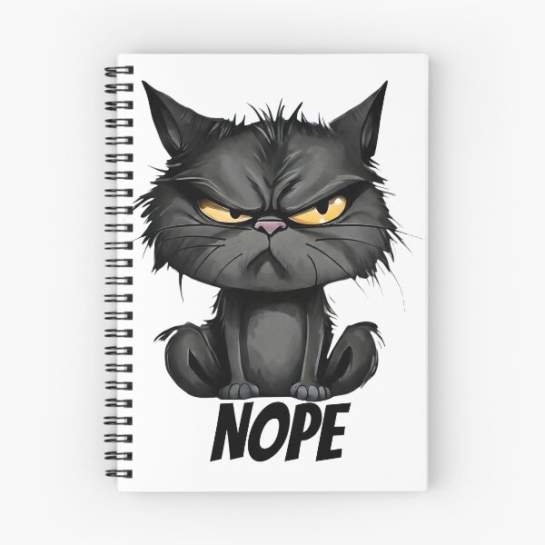 Item preview, Nope Grumpy Black Cat – Funny Attitude Cat Illustration designed and sold by Ahmed-G-Designs.