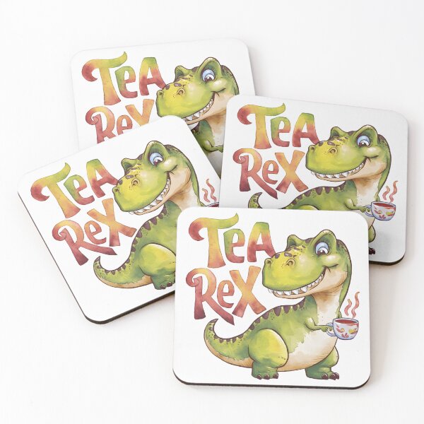 Item preview, Tea Rex – Cute Dinosaur Tea Pun Illustration designed and sold by tokyojeff.