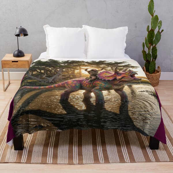 Item preview, Of Dinosaurs and Men: Neanderthal Riding a Triceratops designed and sold by Tridentulus.