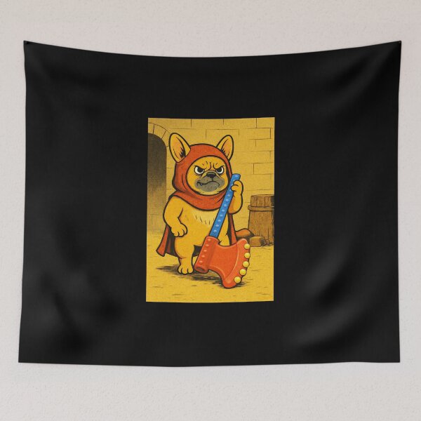 Item preview, French Bulldog Medieval Dogs – Grumpy Executioner – Gift for French Bulldog Lovers • Retro Comics • Vintage Halftone designed and sold by JacobKAurumhead.