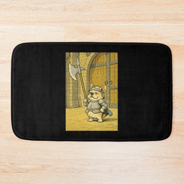 Item preview, French Bulldog Medieval Dogs – Castle Gate Guard – Gift for French Bulldog Lovers • Retro Comics • Vintage Halftone designed and sold by JacobKAurumhead.