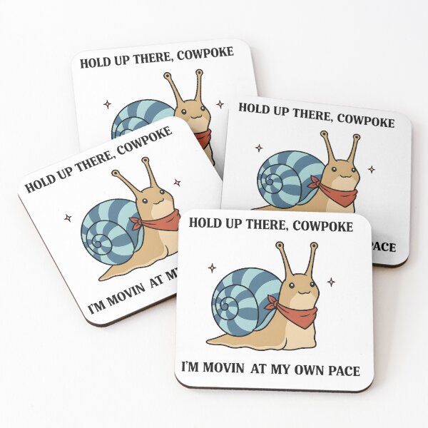 Item preview, Hold Up There Cowpoke Snail – Funny Slow Pace Cartoon designed and sold by Senkov.