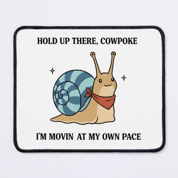 Item preview, Hold Up There Cowpoke Snail – Funny Slow Pace Cartoon designed and sold by Senkov.