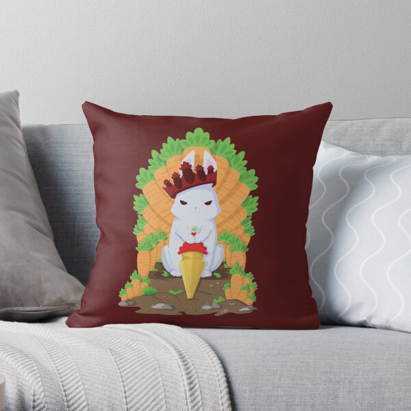 Cute Angry Bunny King Throw Pillow